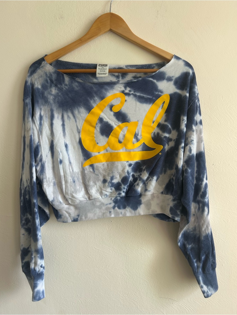 Victoria’s Secret PINK x 5th & Ocean UC Berkeley Cal Tie-Dye Crop Sweatshirt XS
